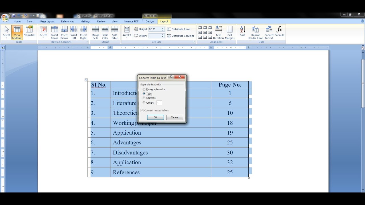 ms word table cell vertical alignment